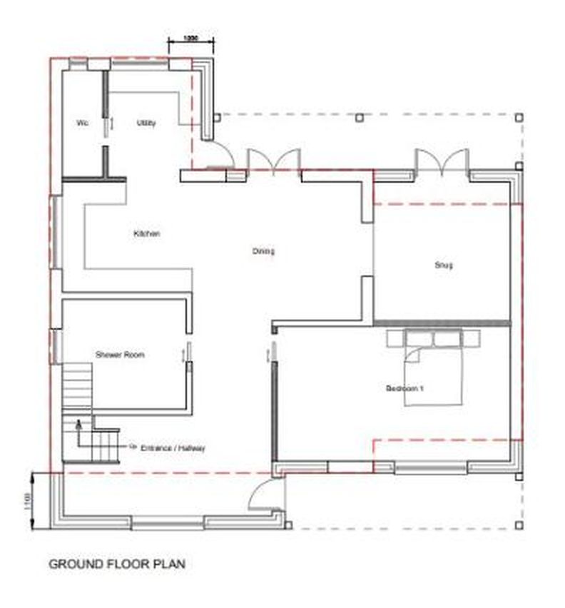 Ground floor plan drawing by Deeside Architectural Design