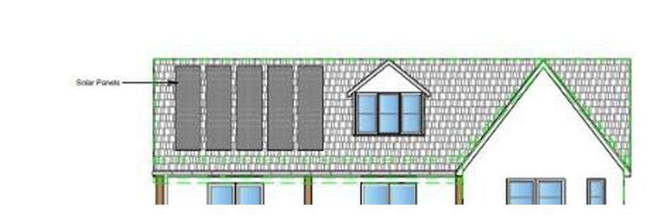 Rear elevation drawing with solar panels